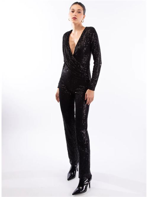 jumpsuit in paillettes LE VOLIERE | WW23J454BNERO